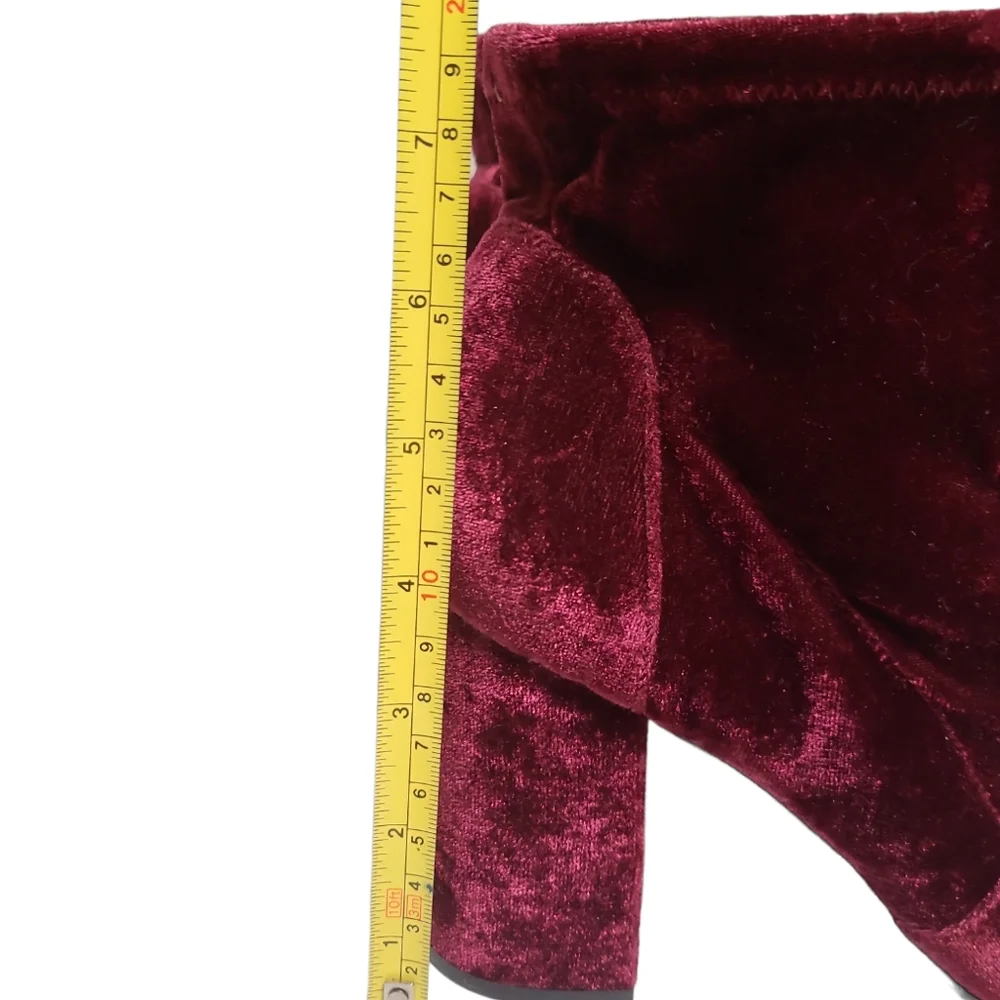 Abound burgundy crushed velvet ankle boots - Picture 5 of 9